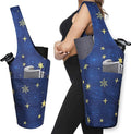 Fashion Printed Yoga Mat Bag with Large Side Pocket & Zipper Pocket Long Tote Yoga Bag Fit Most Size Mats - Holds More Yoga Accessories