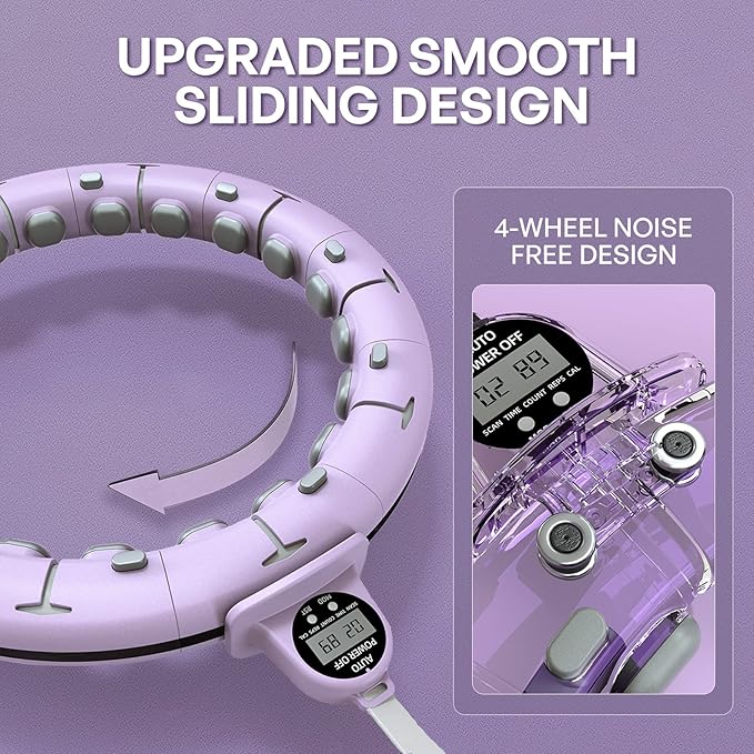 30/24/12 Knots, Upgraded Magnetic Lock Weighted Hula Hoop for Kids Adults Weight Loss, Infinity Hoop Plus Size, Home Indoor Outdoor, Fitness Exercise, Abdominal Toner