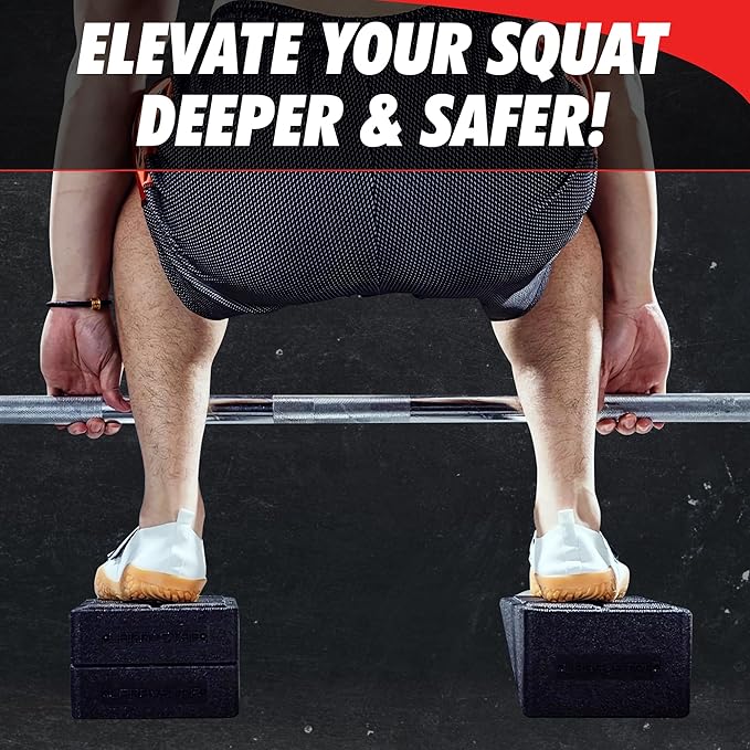 Squat Wedge Block – Heel Elevated Squat Platform for Deep Squats, ATG Training, Ankle Mobility, 4-Angle Adjustable Slant Board for Calf Stretching, Knee Pain Relief, 440 lbs