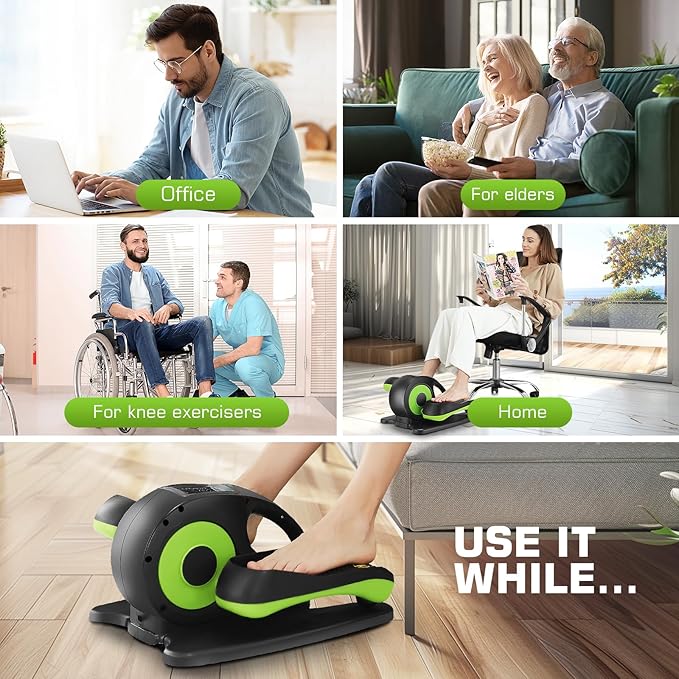 Ancheer Under Desk Elliptical,Ellipse Leg Exerciser for Seniors Fully Assembled, Electric Seated Pedal Elliptical Exerciser with Remote &12 Resistance Adjustable Speed