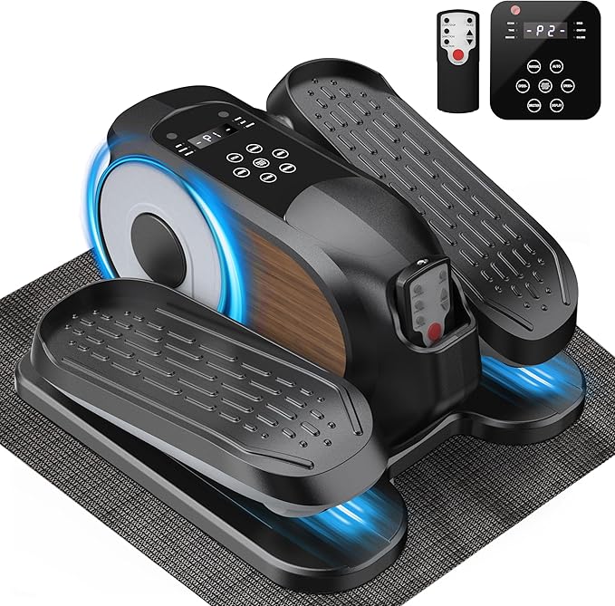 Mini Under Desk Elliptical Low Impact Electric Leg Exerciser As Seen on TV While Sitting for Seniors with Non-Slip Mat Quiet & Portable for Home and Office