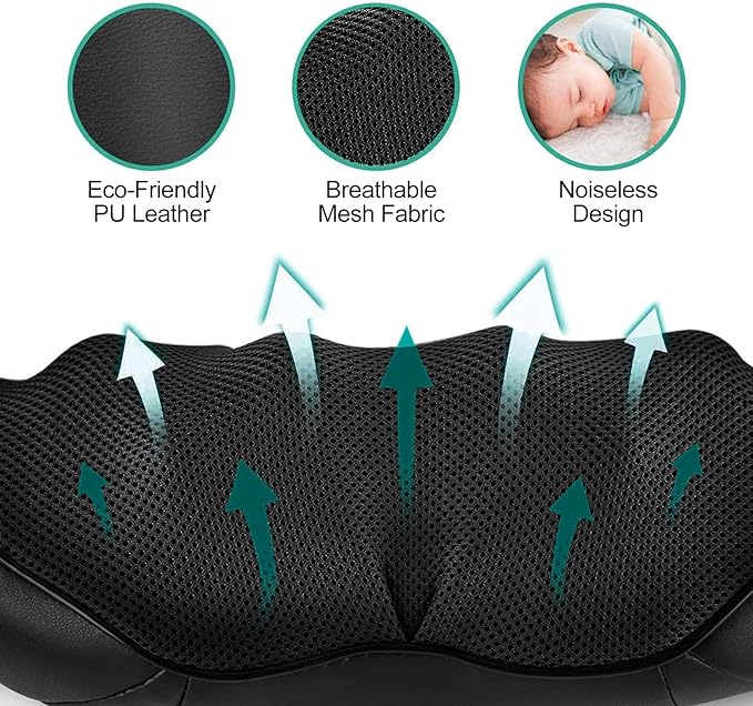 Medcursor Neck Massager - Portable Electric Neck and Back Massager with Heat, Deep Tissue 3D Kneading Pillow for Muscle Pain Relief, Ideal Father’s Day Gift, Not Cordless