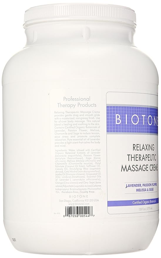 Biotone Relaxing Therapeutic Massage Cream, 1 Gallon (128 Ounce)