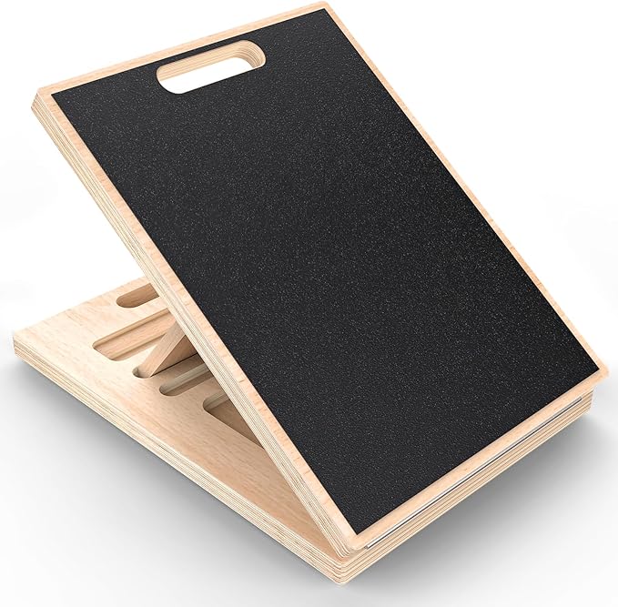 Adjustable Wooden Slant Board for Calf Stretching ,Portable Calf Strecther Incline Board for Knees Ankle Heel Feet Leg,Slanted Board for Physical Therapy