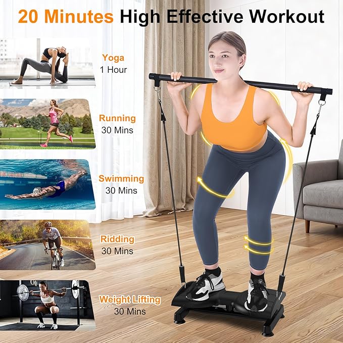 KESHWELL Waist Twisting Machine,Ab Twist Board For Weight Loss&Waist Slim,Ab Machine with Pilates Bar,Noiseless Waist Trainer For Women & Men, 330 Lbs Capacity At Home Workout Equipment.