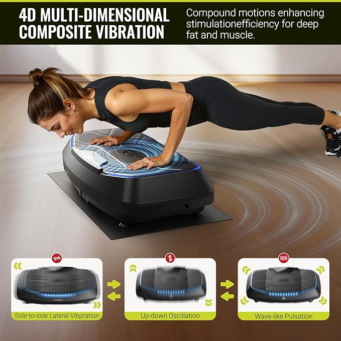 FLYBIRD Vibration Plate Exercise Machine, Adjustable Speed High Intensity Vibration for Muscle Toning Weight Loss Lymphatic Drainage, Full Body Workout Vibration Plate