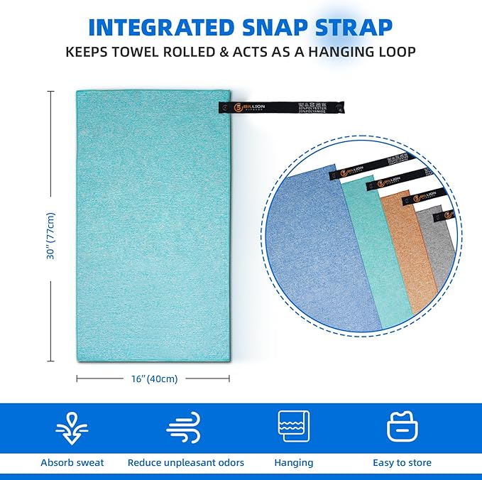 4 Pack Microfiber Towel Quick Dry Set - Super Absorbent Gym Towels Lightweight Hot Yoga Towel Fast Drying Travel Towels for Workout Sports Exercise-Home Gym Accessories for Men & Women