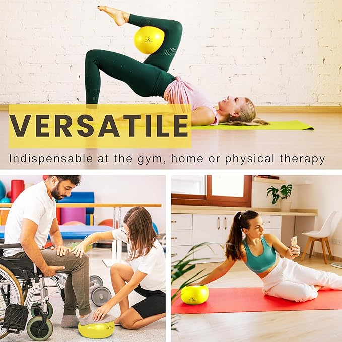 ProBody Pilates Small Exercise Ball with Pump - 9 Inch Workout Ball for Stability, Barre, Yoga, Core & Physical Therapy