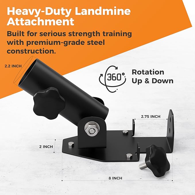 EVERSTRONG T Bar Row Attachment with V Bar Attachment Landmine Handle - 360 Swivel Landmine Attachment for Barbell for Full-Body Workout in Home Gym - Small Spaces - Deadlifts Squats Landmine Stand