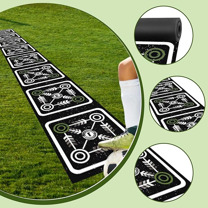 Agility Ladder Mat Pad,Footwork Practice Foldable Nonslip Speed Training Equipment for Sports,Gym,Coordination,Balance,Rhythm