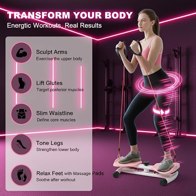 Waist Twister Machine Exercise, Ab Twist Board with 300 lbs Weight Capacity, Abs Workout for Slim Waist and Core Ab Exercise, Noiseless Home Gym Equipment for Women Men