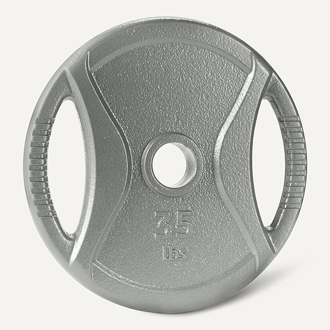Amazon Basics 2-Inch Olympic Cast Iron Grip Weight Plates