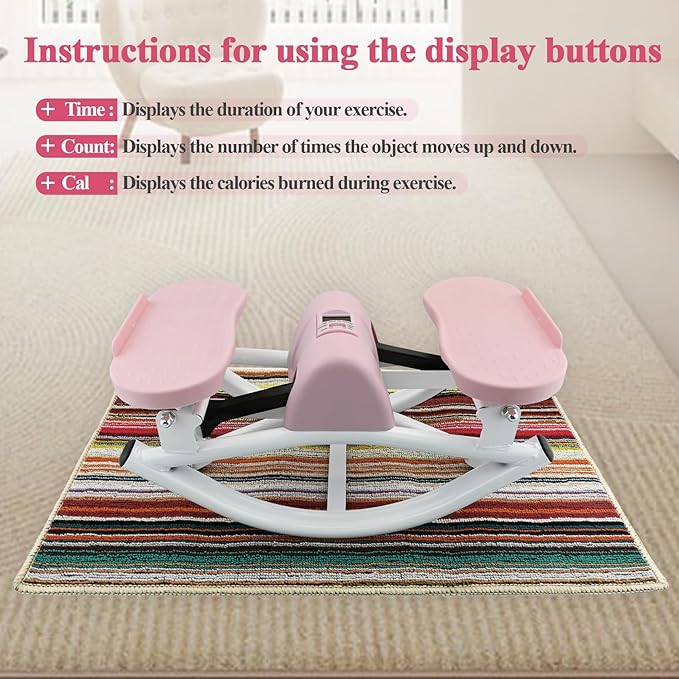 Rock Stepper, Side to Side Rocker Stepper Machine, Low-Impact Lateral Steppers for Knees and Joints, U-Shaped Rock Stepper Machine for Home Workout