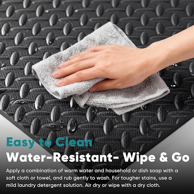 OLIXIS Interlocking Foam Floor Tiles, 1/2 Inch Thick Non-Slip Gym Flooring Mats for Home Gym, Garage Floor Mats Protective Workout Room Tiles for Weight Lifting & Cardio, 36 Pcs