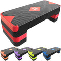 Aerobic Exercise Step, Adjustable Aerobic Stepper for Exercise, Workout Step Platform for Step Up, 26.5" Step Deck with 4” 6” 8” Adjustable Height Risers, Women Home Gym Cardio Fitness