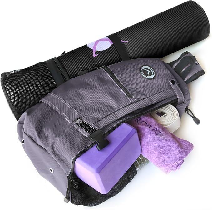AURORAE Yoga Mat/Gym/Picklleball Cross-body Travel Sling Back Pack. Mat sold separately.