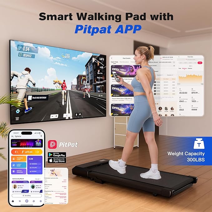 SupeRun Walking Pad with Incline, Under Desk Treadmill, 3 in 1 Portable Treadmills for Home with Remote Control LED Display, 2.5 HP Quiet Mini Treadmill for Office Home Use, 300 Lbs Capacity