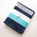 Luzia Striped Workout Towel for Sweat (Pack of 4) - Premium Quality 100% Turkish Cotton - Lightweight and Super Absorbent for Exercise, Sports, Workout, Fitness, Gym, Yoga, Running (Blue)