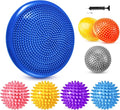 Meooeck 8pcs Hedgehog Balance Pods with Hand Pump Including 1 Balanced Pad, 3 Balance Pods, 4 Spiky Massage Balls for Body Balancing, Sensory Play for Adult Dog Exercise Stability