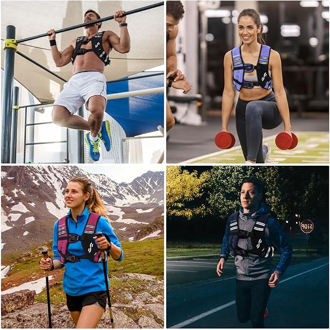 Sportneer Weighted Vest Woman: 8lb/12lb/15lb/20lb/25lb Weight Vest for Walking with Phone Bag, Adjustable Women Weighted Vest for Running Rucking Vest for Jogging Strength Training Weight Loss