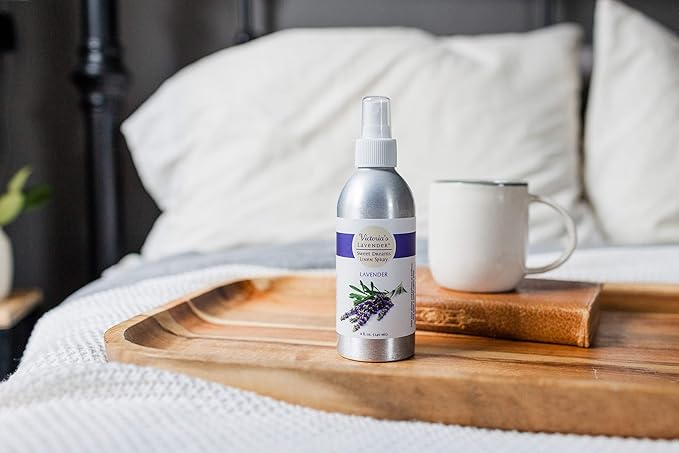 Victoria's Lavender Aromatherapy Eye Mask - Soothing Lavender Eye Mask for Hot & Cold Relief, Weighted Design, Silk Mask, Made in The USA with Lavender Pillow & Linen Spray (8 oz) - (Set of 2)
