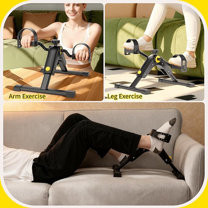 MOMODA Under Desk Bike Pedal Exerciser with LCD Display Portable Mini Exercise Bike for Arm and Leg