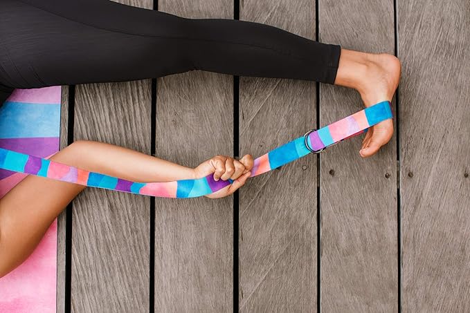 yogadesignlab YOGA DESIGN LAB | The Yoga Strap | Luxurious, Extra Long, Super Soft, Eco Printed | Studio Quality, Adjustable | Safely Stretch Further and Hold Longer | 8 ft Long