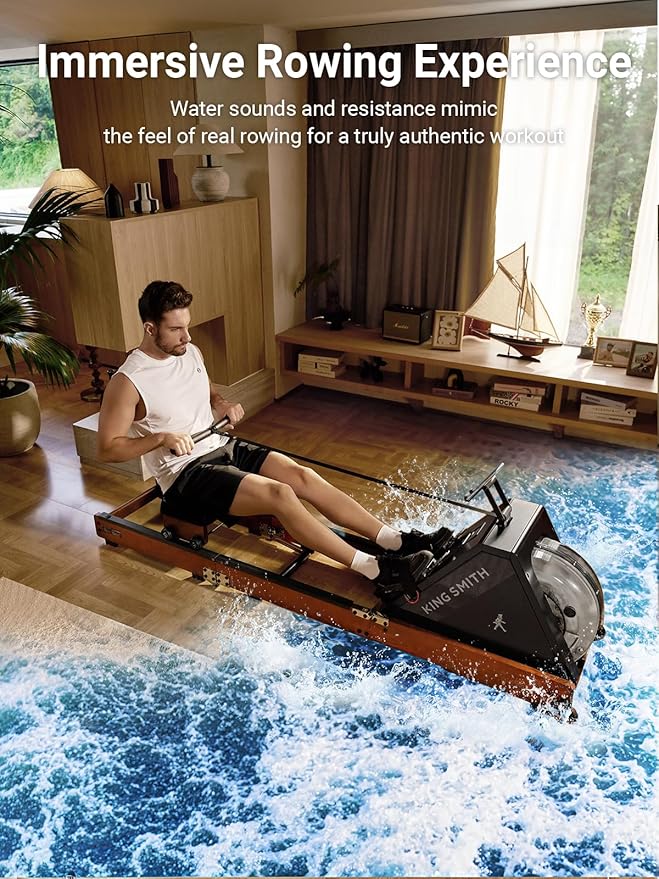KINGSMITH Rowing Machines for Home Foldable, Compact Row Machine, 400LB & 350LB Weight Capacity, Folding Rower Machine with Adjustable Resistance, Data Monitor, App Supported
