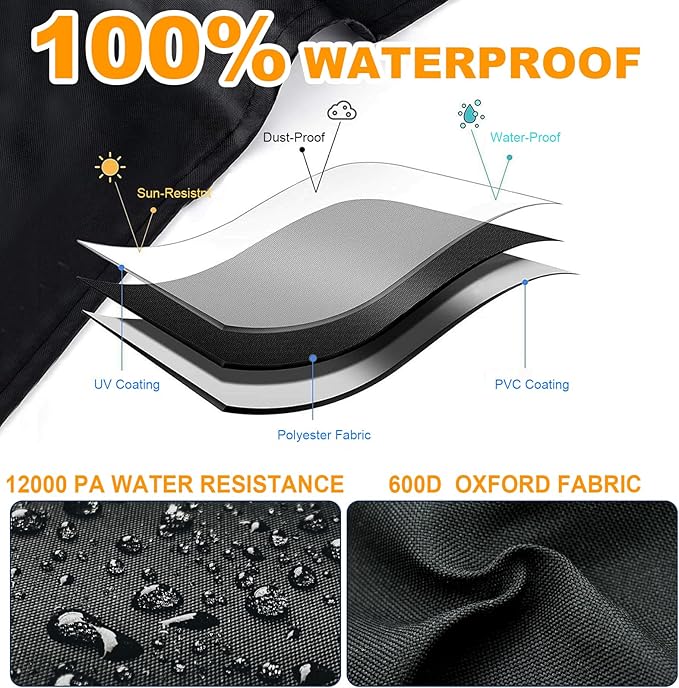 Elliptical Cover, 600D Oxford Fabric Covers with Zipper- fit for Elliptical Exercise Machine/Elliptical Trainer Indoor/Outdoor/Home/Gym, Waterproof Dustproof UV Resistant, Black,70.8 * 29 * 65inch