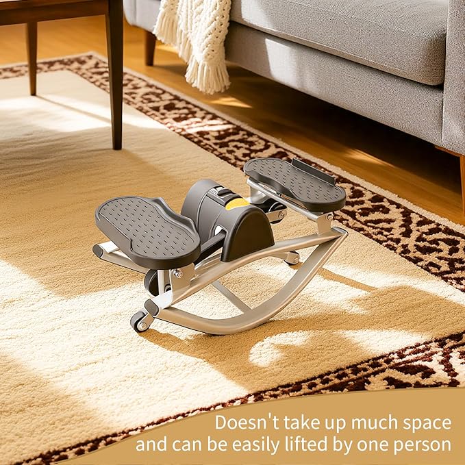 Rock Fitness Steppers for Exercise at Home, Mini Lateral Rocking Workout Step Stepper Exercise Machine Side to Side Portable Compact Fitness Stepper Home Use for Knees Joints