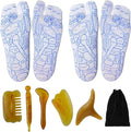 2 Pairs Reflexology Socks with Beginner Acupoint Massage Tools Set of 5 - Foot Pain Relief Remedy for Foot Massage Rod for Women Tired Relieve