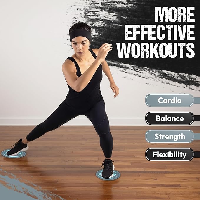 Gliding Discs for Working Out - Exercise Sliders for Carpet & Hardwood Floors 1 Pair, Authentic Workout Sliders Disc for Full Body Resistance Workout, Includes 4 Streaming Video Workouts