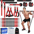 Pilates Bar Kit with Resistance Bands for Working Out, 210lbs Heavy Resistance Bands with Handles, Pilates Equipment with Resistance Band Bar for Men Women, Home Gym Full Body Workout Equipment