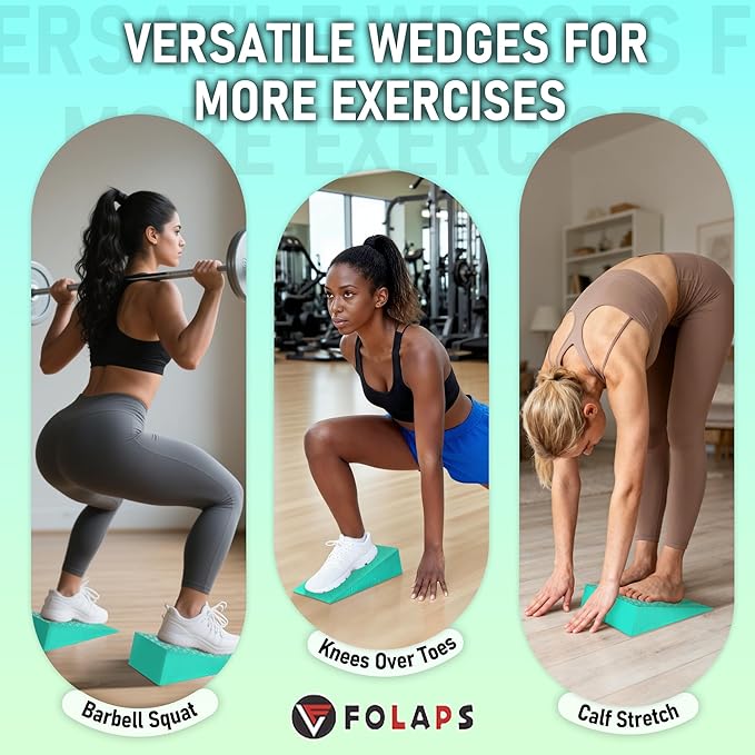 Squat Wedge Block with Guide for Heel Elevated Squat Weightlifting Slant Board for Squats with Carry Bag to Improve Mobility Balance and Strength Performance
