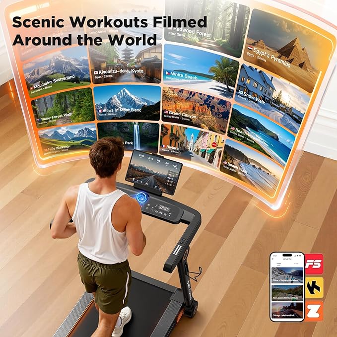 Foldable Treadmill with Auto Incline - Vitalwalk Commercial 48"x18" Wide Running Belt, 20% / 15% Incline, 10MPH, 3.5HP Brushless, Walking Pad Treadmill for Home, Auto Folding, No Installation, 350LBS