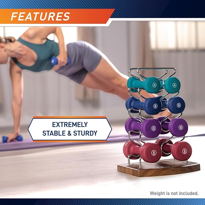 Marcy Strength Training Dumbbell Rack, Wire Frame Minimalist Dumbbell Storage