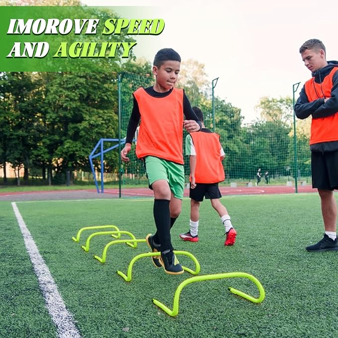 6 Pcs Speed Agility Training Hurdles, 6'' Detachable Agility Training Hurdles, Speed Training Agility Hurdles for Athletes, Soccer Training