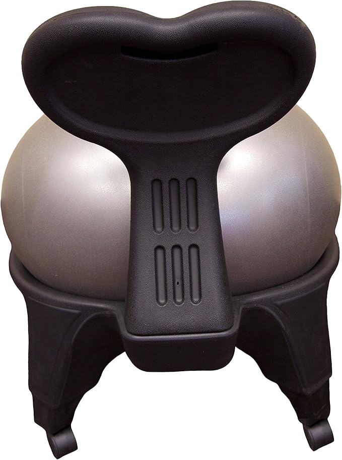 JFIT Ergonomic Comfort/Stability Balance Ball Fitness Chair,Black,5' to 6'3"