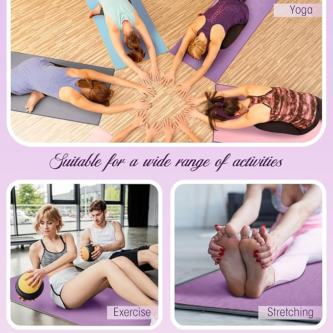Breling Yoga Towel 4 Pack, Hot Yoga Towel 72" x 24" Non Slip Microfiber Mat with Grip Dots, Ultra Absorbent Sweat-Proof for Bikram, Pilates & Workout(Colorful)