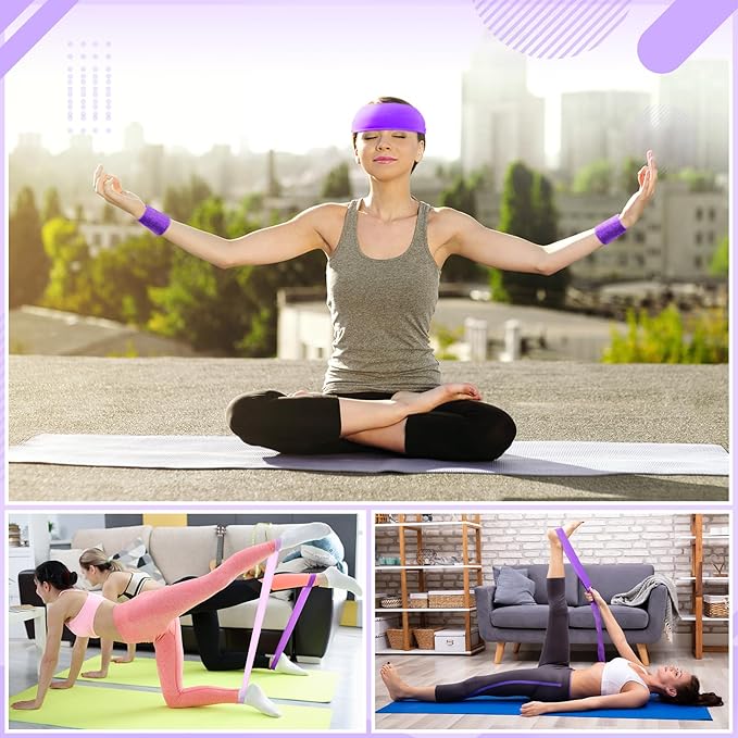 17 Pcs Home Pilates Kit with Resistance Bands 6 Tube Pedal Puller Resistance Band Set for Women Weight Loss Leg Training Workout Equipment Gym Exercise Equipment Beginners Yoga