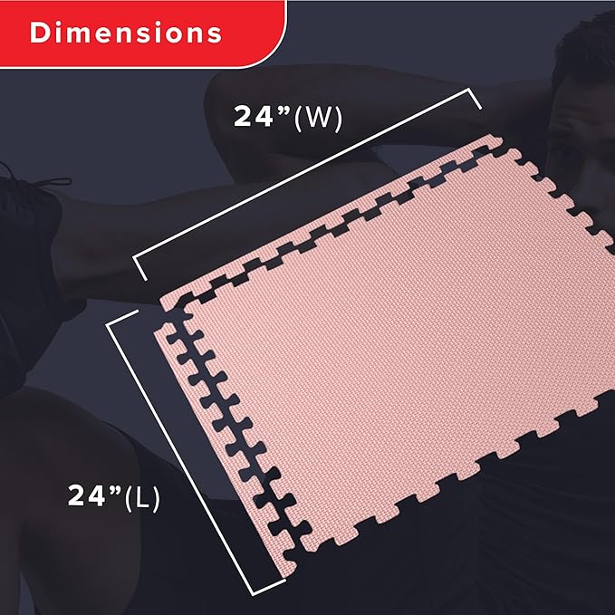 We Sell Mats 3/8" Thick Multipurpose EVA Foam Exercise Floor Mat, Interlocking Tiles, Anti-Fatigue for Home or Gym