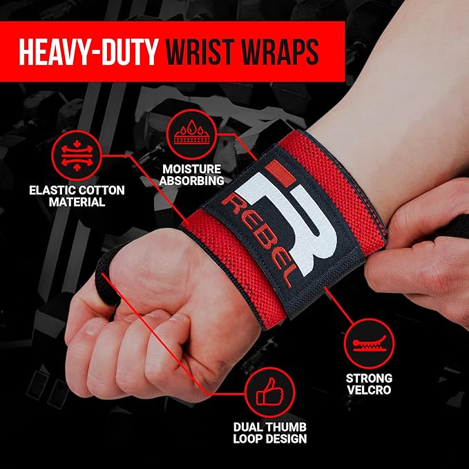 Iron Rebel Figure 8 Deadlift Straps - Heavy Duty Weightlifting Straps for Men & Women - Professional Strength Gym Wrist Straps for Powerlifting & Max Pulling (Pair)