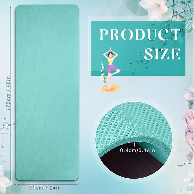 Timgle 12 Pack Yoga Mat Bulk, 4mm Thick Extra Long Sports Mat Anti Slip Tear Resistant Yoga Exercise Set for Fitness Stretching Home Workout Gym and Studio
