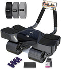Ab Roller Home Gym Equipment – 4 Wheels Ab Wheel Muscle Roller with LCD Screen, Yoga Stretching Strap, 3 Resistance Bands – Comfortable Elbow Support with Non-Slip Handles – Time and Calorie Count