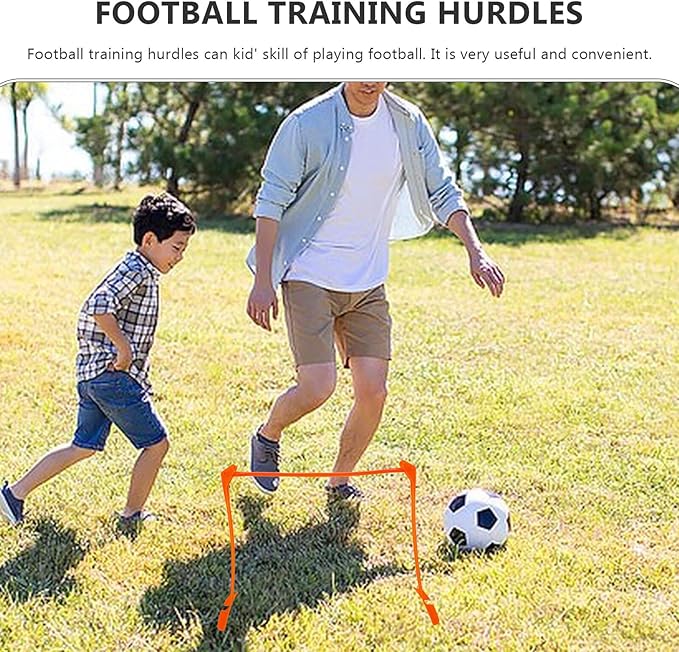 Housoutil Adjustable Plastic Soccer Training Hurdles 3-Level Speed Agility Hurdle Set Foldable Running Training Equipment for Football Skills Development