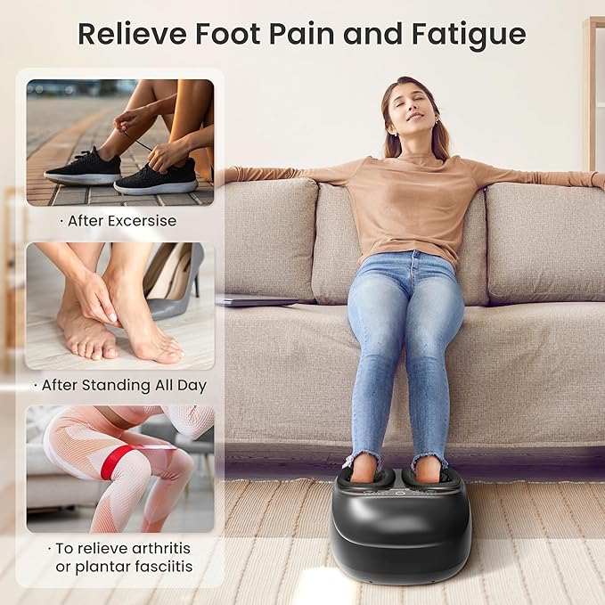 COMFIER Shiatsu Foot Massager with Heat,FSA Eligible HSA Store,Kneading,Vibration,Compression,feet Massager for Plantar Fasciitis Neuropathy,Mother's Day for Women,Men,Use at Home,Office,Size 13