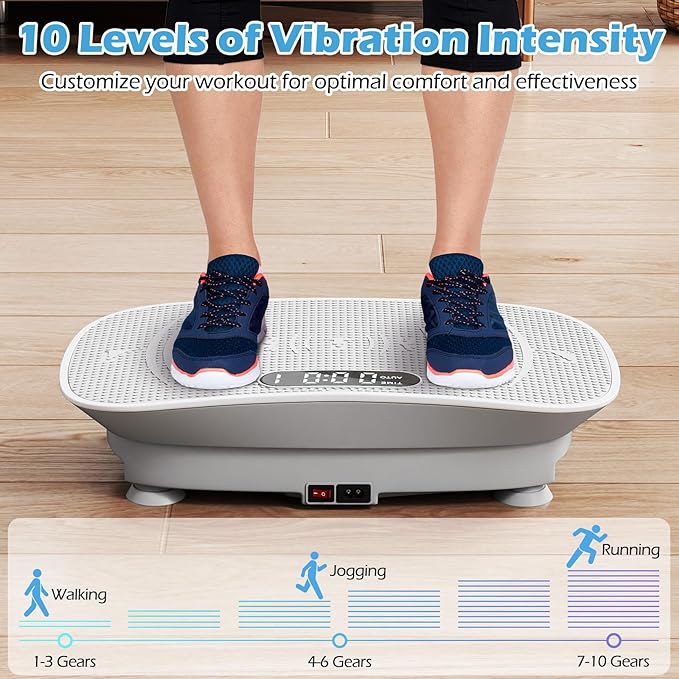 Goplus Vibration Plate Exercise Machine, Vibrating Platform for Lymphatic Drainage w/Remote, LED Display, Home Workout Full Body Shake Board for Weight Loss