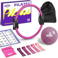 ROSAPOAR Pilates Essentials Kit for Women, Pilates Ring Set - 14" Magic Circle with Yoga Ball & Resistance Bands – Pilates Kit for Home Workouts, Toning & Core Sculpting Pilates Equipment