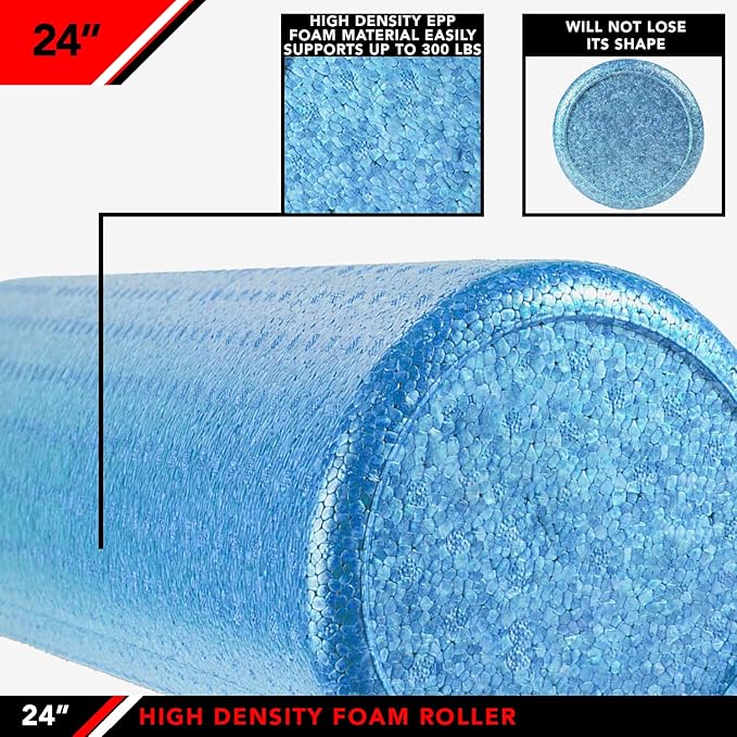 JFIT High Density Foam Roller – EPP Deep Tissue Massage Roller for Muscle Recovery, Myofascial Release & Stretching