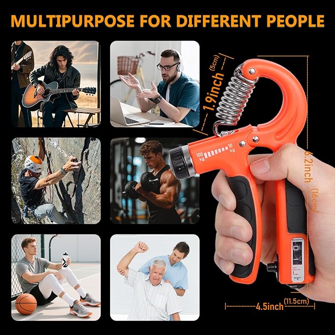 JKSHMYT Grip Strength Trainer Kits (5 Pack), Adjustable Resistance Forearm Strengthener, Hand Gripper Strengthener for Muscle Building